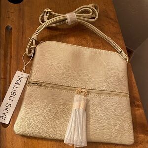 Malibu Skye NEW Anna Tassel Crossbody Bag - Gold NWT
